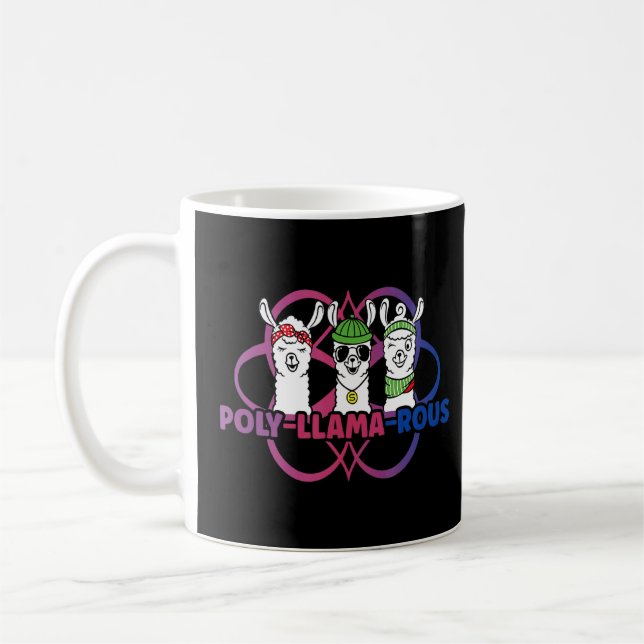 Caneca De Café Poly Llama Rous Polyamory For Polyamorpl Throupl (Esquerda)