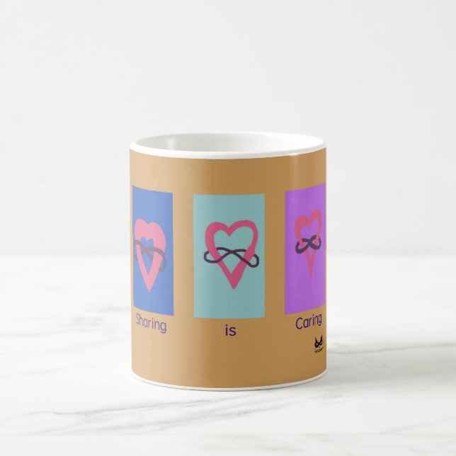 Caneca De Café Polyamory: Compartilhar está importando-se (Centro)