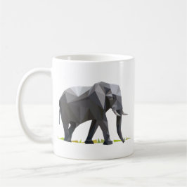 Caneca De Café polygon art triangle elephant graphic