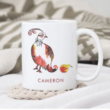 Pomaranda Vermelha Personalizada Perdiz Fofo Boho 