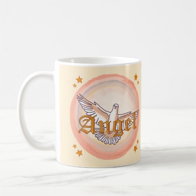 Caneca De Café pomba anjo cristã (Esquerda)