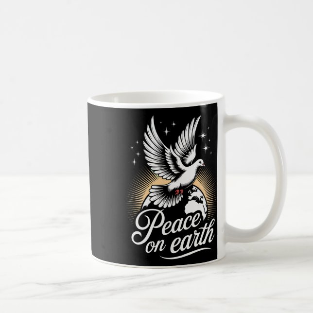 Caneca De Café Pomba da Paz na Terra e Globo Natal Pacífico  (Direita)