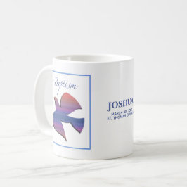 Caneca De Café Pomba de Batismo Adulto Personalizável