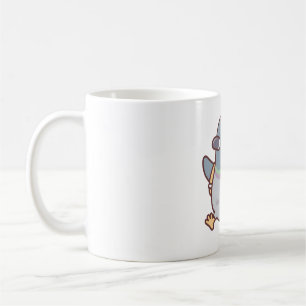Caneca De Café Pombo Bonito Com Saco Amarelo