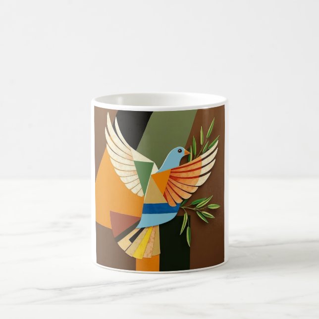 CANECA DE CAFÉ POMBO DA PAZ ABSTRATO GEOMÉTRICO (Centro)