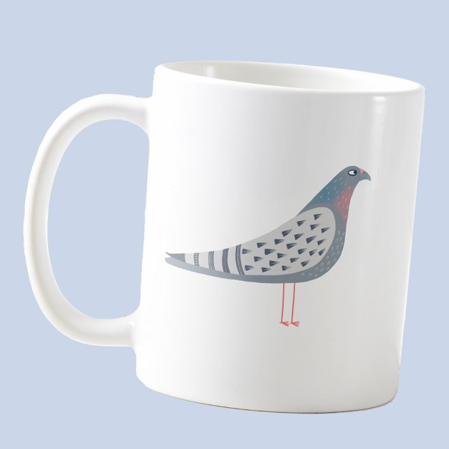 Caneca De Café Pombo Divertido (Fun pigeon coffee mug for bird fanciers)