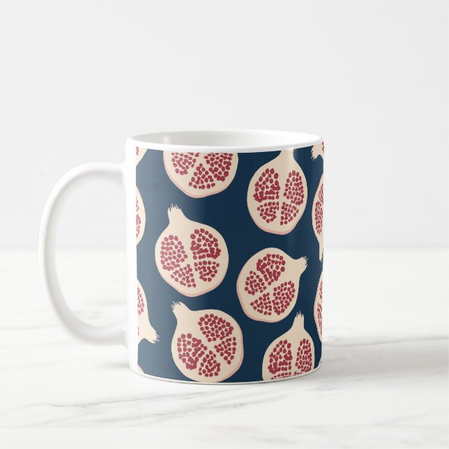 Caneca De Café Pomegranato sem soldadura, fundo com pombos (Esquerda)