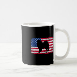 Caneca De Café Pomerânia Cão Longo 4 de julho América Patriótica