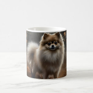 Caneca De Café Pomerânia Halloween Assustador