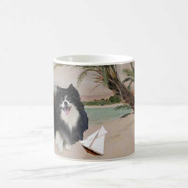 Caneca De Café Pomerânia Preto com Velero (Centro)