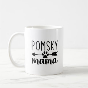 Caneca De Café Pomsky Mama Engraçado Pomsky Mãe