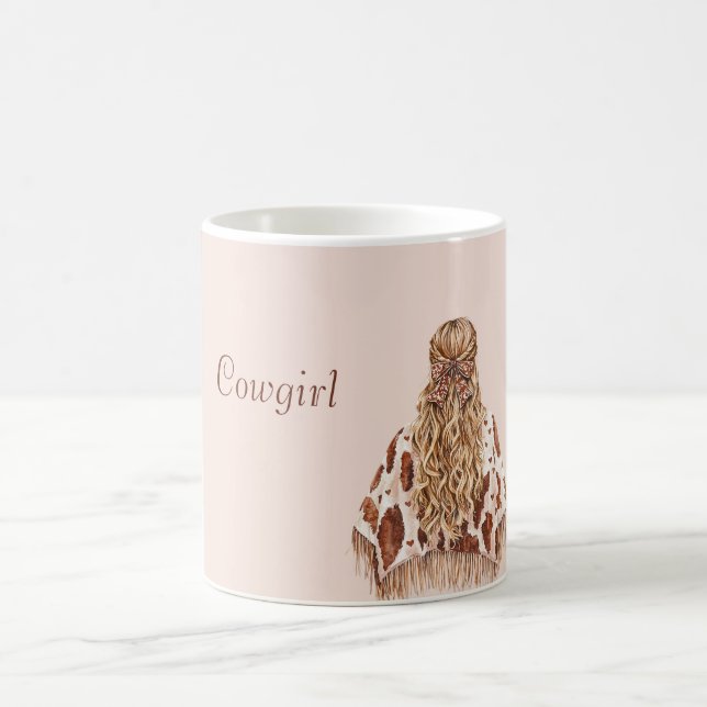 Caneca De Café Poncho de Vaqueira com Estampa de Vaca Rosa Choque (Centro)