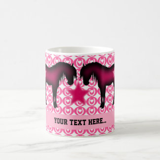 Caneca De Café Pônei cor-de-rosa personalizado