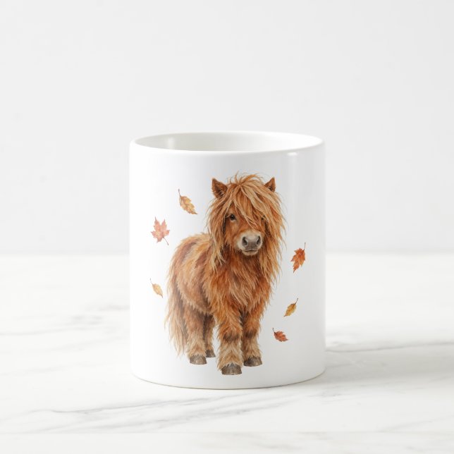 Caneca De Café Pônei Highland em Folhas Caindo (Centro)