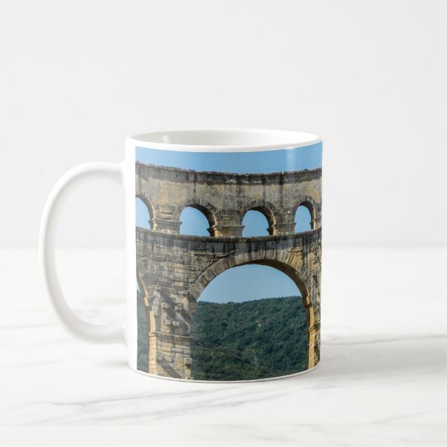 Caneca De Café Pont du Gard, França - Clássica Mug (Esquerda)