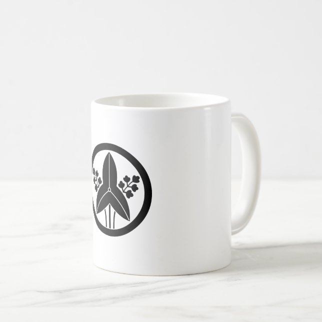 Caneca De Café Ponta de seta em pé no círculo (Frente Esquerda)