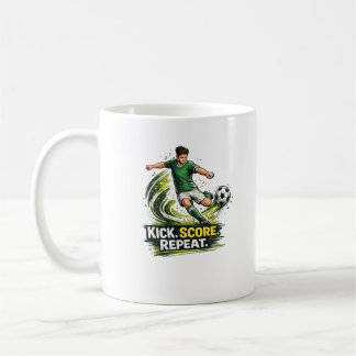Caneca De Café Pontape Marcar Repetir Jogador de Futebol Motivaçã