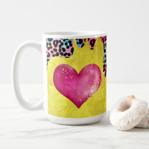 Caneca De Café Pontas amarelas da Taça e Leopardo