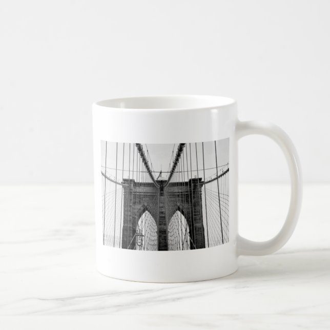 Caneca De Café Ponte Black White Brooklyn Nova York (Direita)