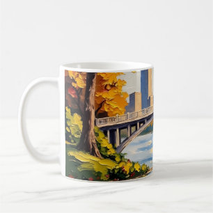 Caneca De Café Ponte Branca de Indianapolis Sobre o Rio Branco 