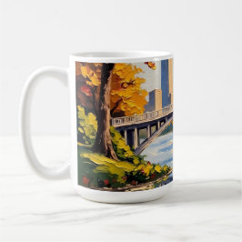 Caneca De Café Ponte Branca de Indianapolis Sobre o Rio Branco