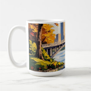 Caneca De Café Ponte Branca de Indianapolis Sobre o Rio Branco