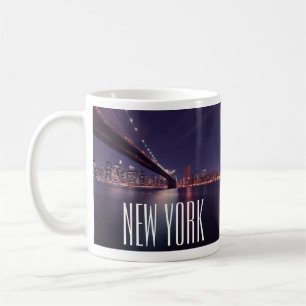 Caneca De Café Ponte Brooklyn, Luzes Noturnas de Manhattan, Nova