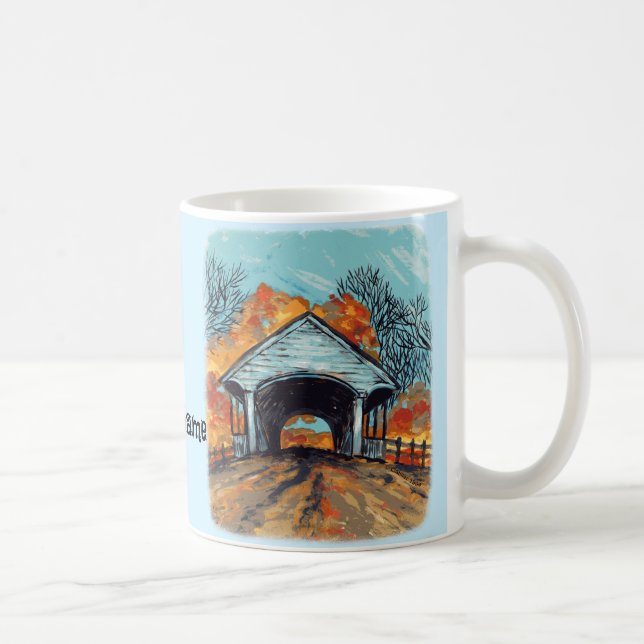 Caneca De Café Ponte Coberta de Outono (Direita)