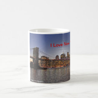 Caneca De Café Ponte de Brooklyn com skyline da Nova Iorque