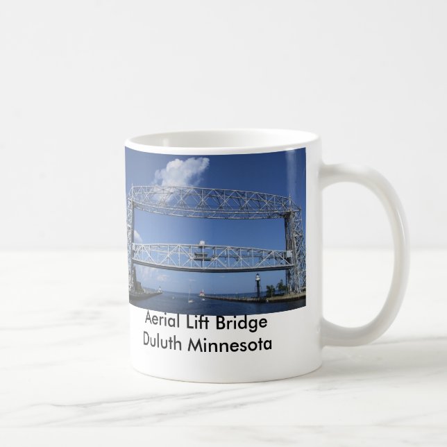 Caneca De Café Ponte de elevador/Duluth aéreos Minnesota (Direita)