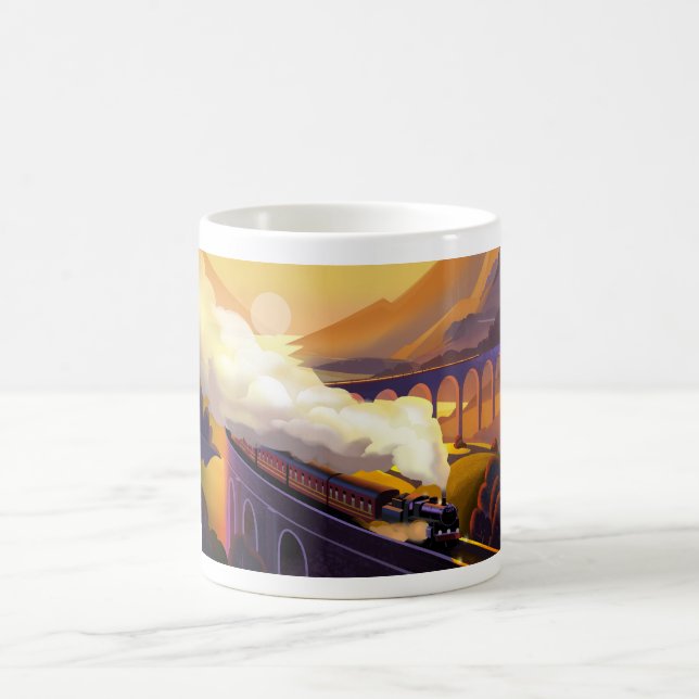 Caneca De Café Ponte de trem a vapor na Escócia. (Centro)