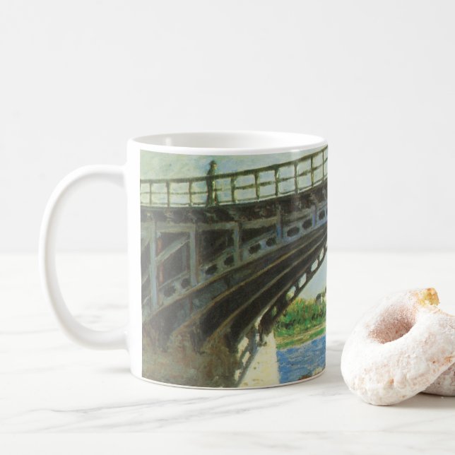 Caneca De Café Ponte em Argenteuil por Gustave Caillebotte (Com Donut)