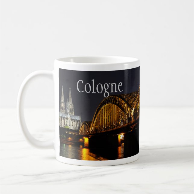 Caneca De Café Ponte Hohenzollern, Catedral de Colônia, Alemanha (Esquerda)