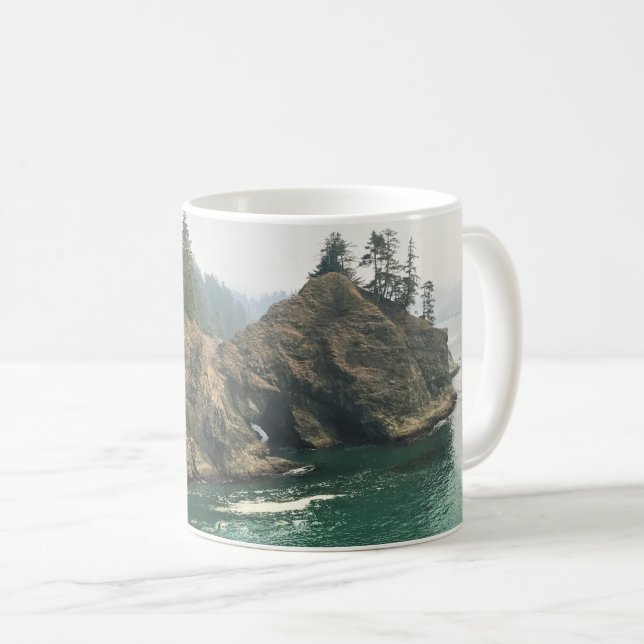 Caneca De Café Ponte Natural, Thunder Rock Cove, Oregon (Frente Esquerda)