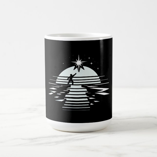 Caneca De Café Ponte para o Símbolo Estrelas de Esperança e Sonho (Centro)