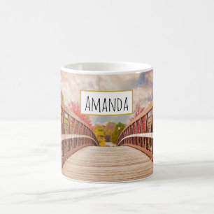 Caneca De Café Ponte rustica de madeira no país