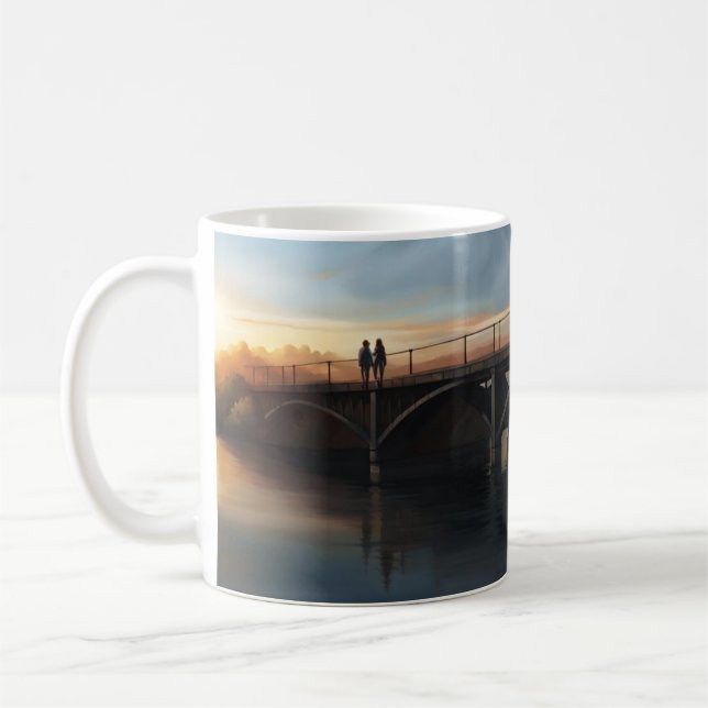 Caneca De Café Ponte Sobre Um Rio (Esquerda)