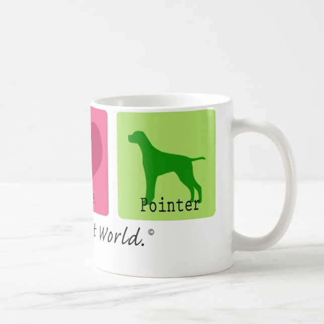 Caneca De Café Ponteiro do amor da paz (Direita)
