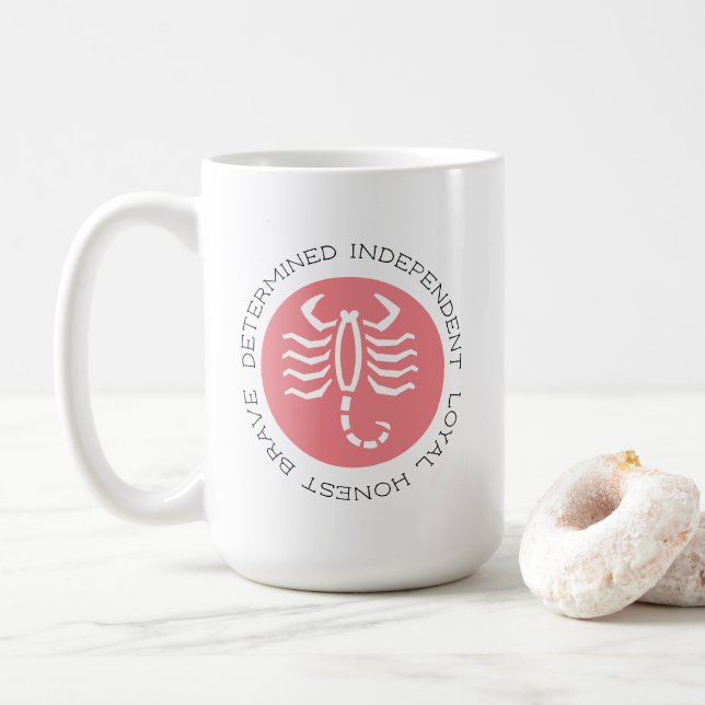 Caneca De Café Ponteiro Rosa Traços Sinal Zodiac Star Coffee Mug (Com Donut)