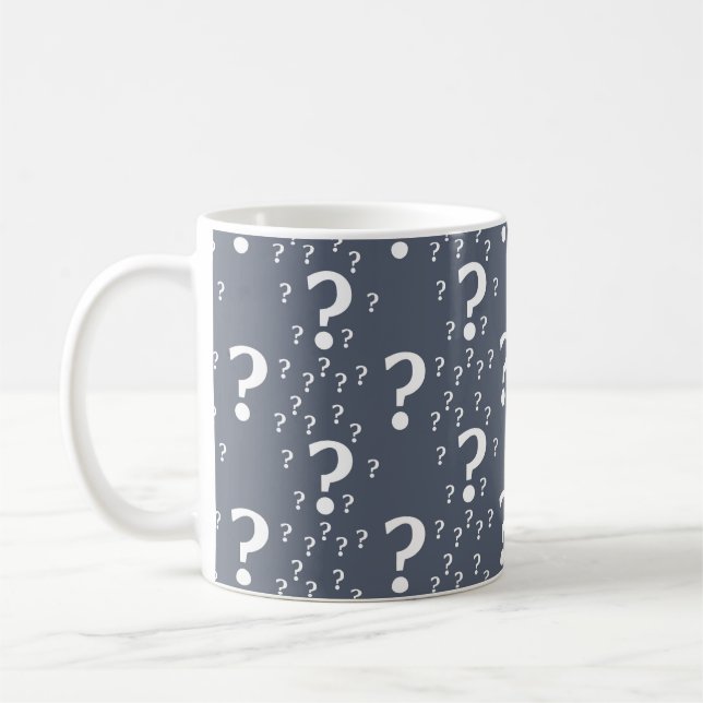 Caneca De Café Ponto de interrogação misterioso quebra-cabeça azu (Esquerda)