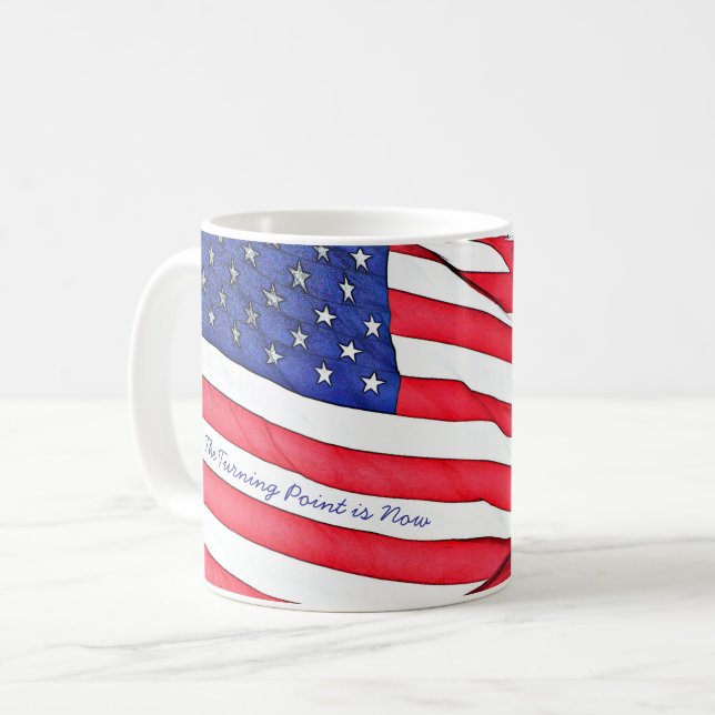 Caneca De Café Ponto de Viragem é Agora (Frente Esquerda)