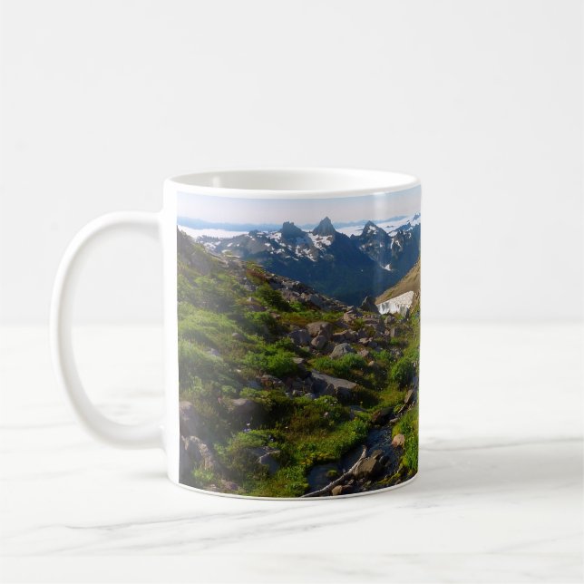 Caneca De Café Ponto Panorama do Monte Rainier (Esquerda)