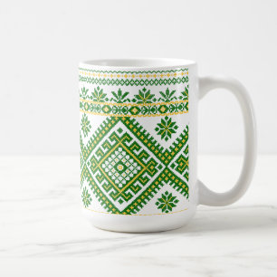 Caneca De Café Ponto transversal ucraniano verde clássico da
