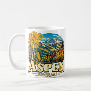 Caneca De Café Ponto Turístico de Aspen Colorado Antigo