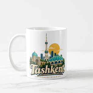 Caneca De Café Ponto Turístico de Tashkent Uzbequistão Viagem Vin
