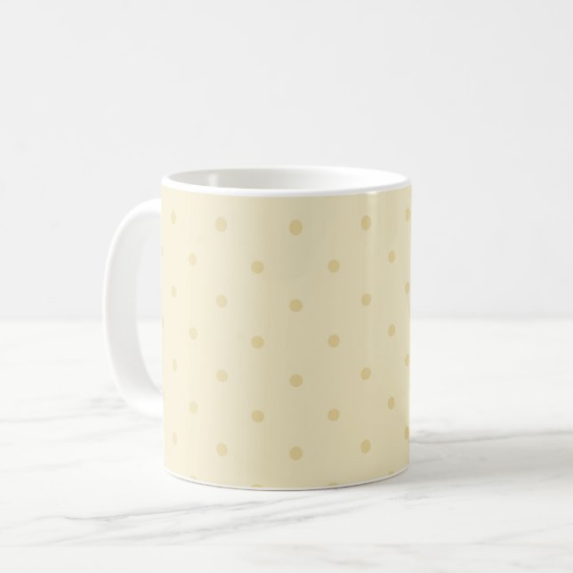Caneca De Café Pontos Amarelos Chic (Frente Esquerda)