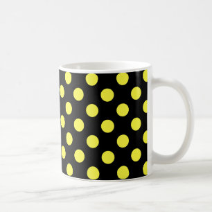 Caneca De Café Pontos amarelos em fundo preto