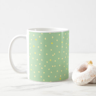 Caneca De Café pontos amarelos em verde