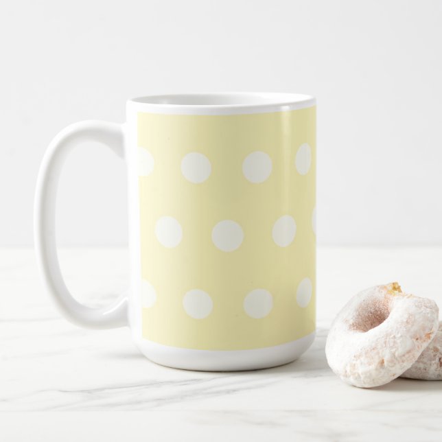 Caneca De Café Pontos Amarelos Poka (Com Donut)