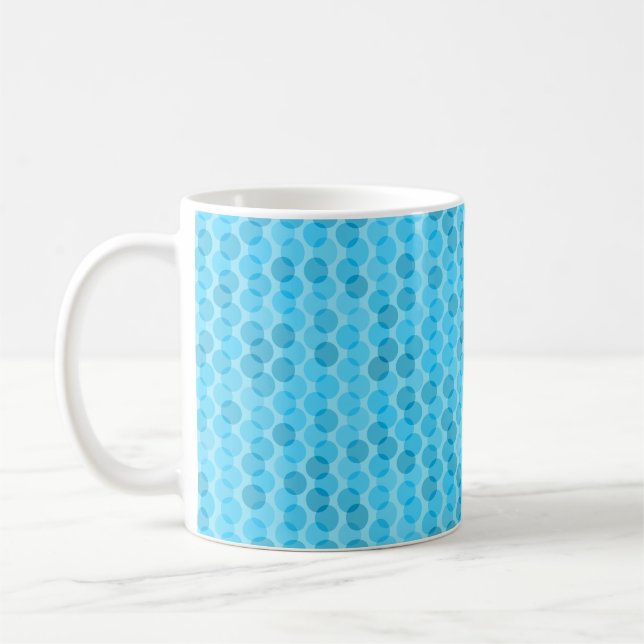 Caneca De Café pontos azuis claros e turquesa sobrepostos (Esquerda)